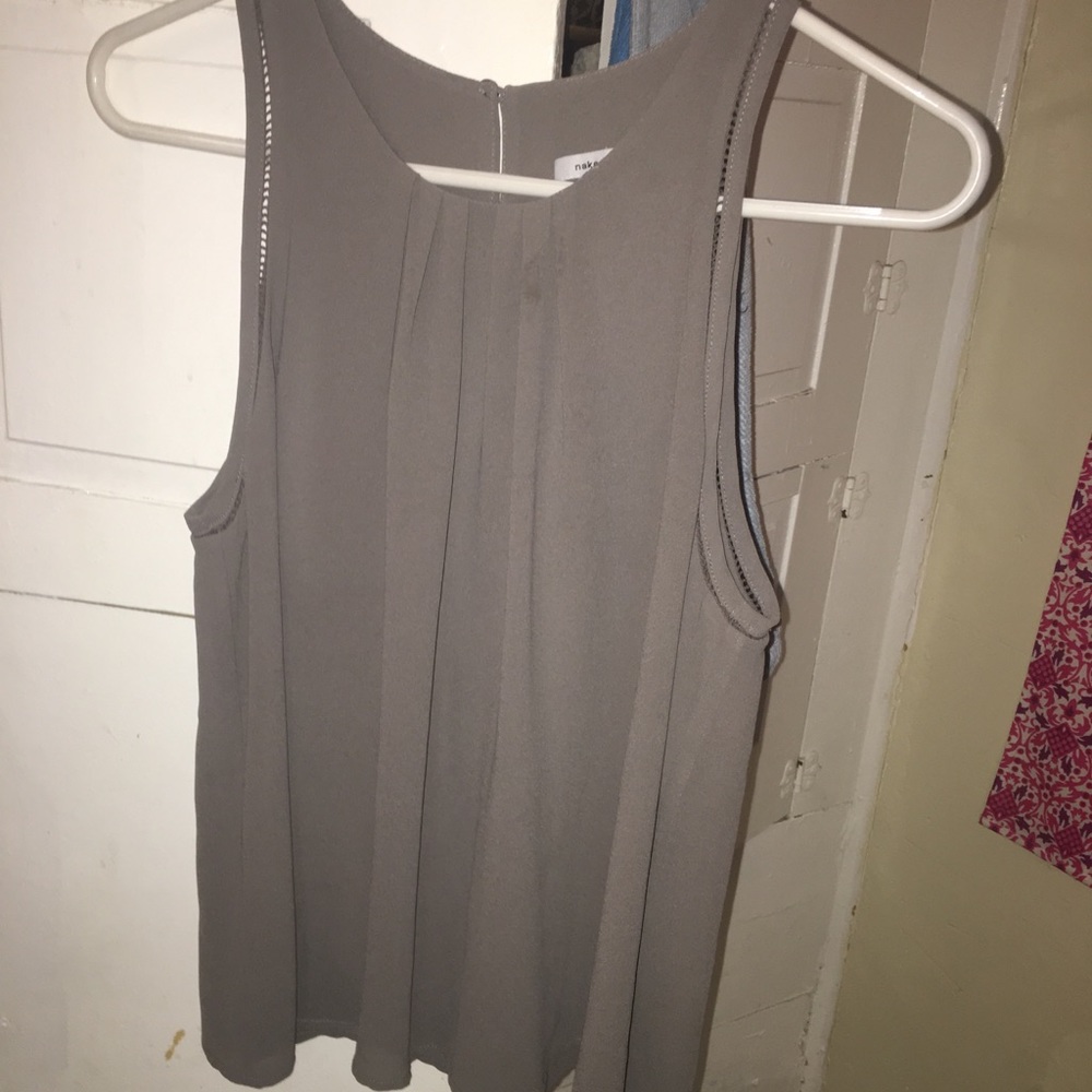 Grey sleeveless blouse